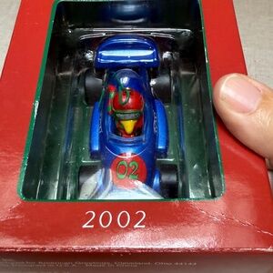 American Greetings Son Dated 2002 Racecar Christmas Holiday Ornament